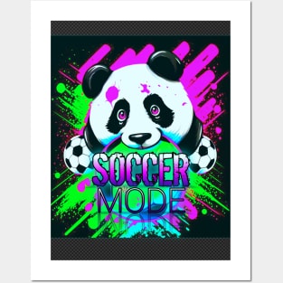 Soccer Mode Panda Bear Graffiti Posters and Art